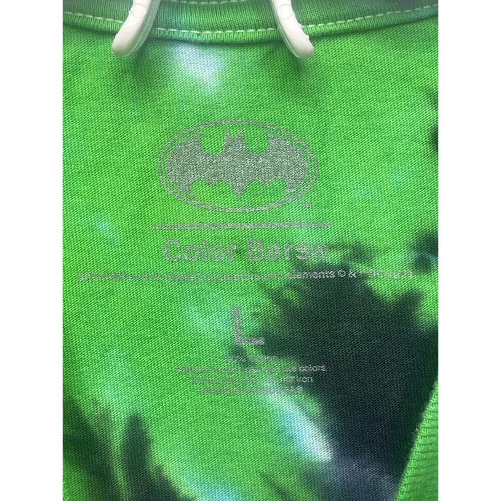 Joker Harley Quinn x Color Bars Tie Dye Men's Batman Black Green Tee L - Picture 3 of 7
